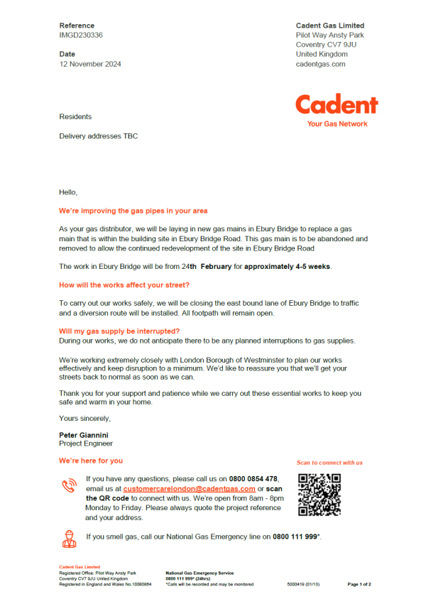 Cadent Letter 1